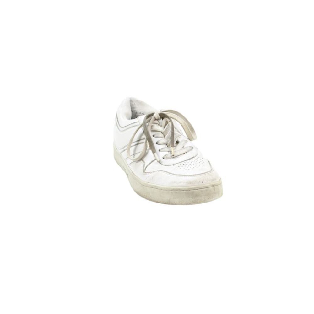 Celine Womens Leather Lace-Up Casual Sneakers Solid White Size 7